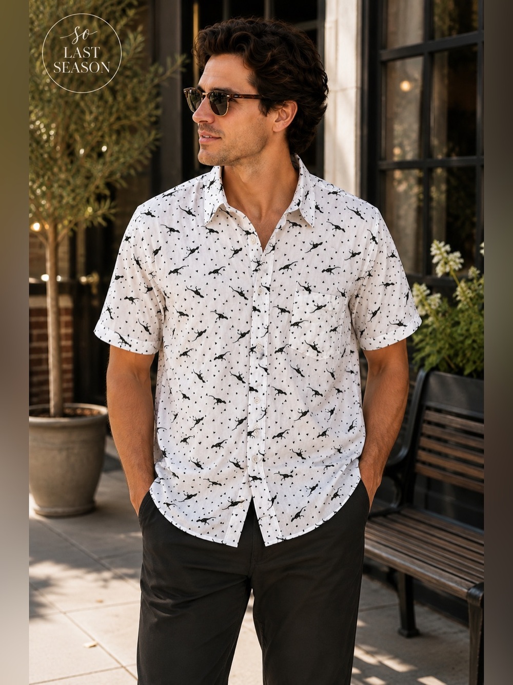 RJC Rebel James & Charli Chameleon Print Viscose Shirt Men’s L